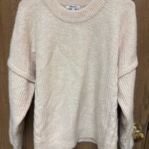 Madewell Cable Havener Sweater Alpaca Wool Pullover Plus Size Cream Women’s 1X